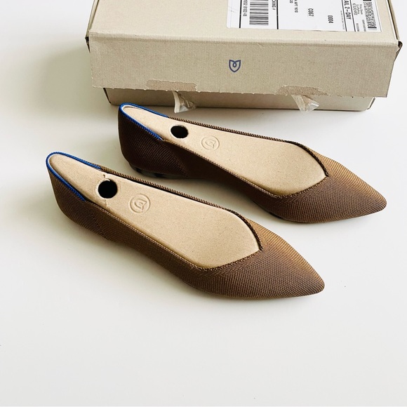 Rothy's Brown Flats with Blue Trim - Picture 6 of 7